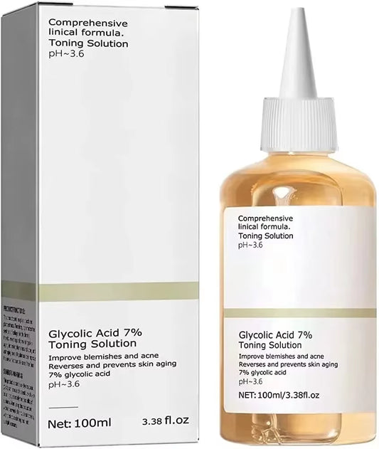 Glycolic Acid 7% Toning Facial Skin Care Solution Lighten Pore Glow Acid Toner Lifting Firming Wrinkles Dispelling Acne New