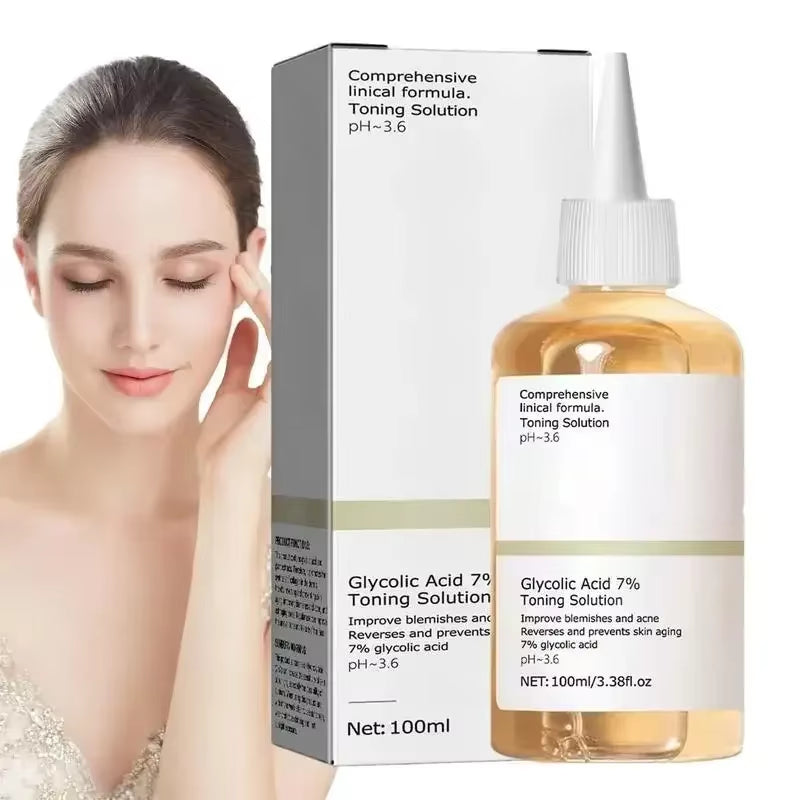 Glycolic Acid 7% Toning Facial Skin Care Solution Lighten Pore Glow Acid Toner Lifting Firming Wrinkles Dispelling Acne New